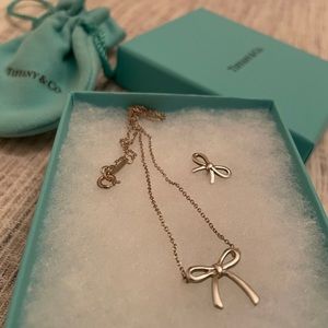 Tiffany Bow Necklace and Matching Earring